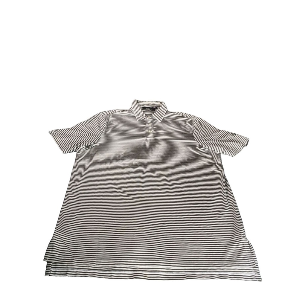 RLX Ralph Lauren Polo Shirt Men‎ L Striped Black White Performance Golf Preppy